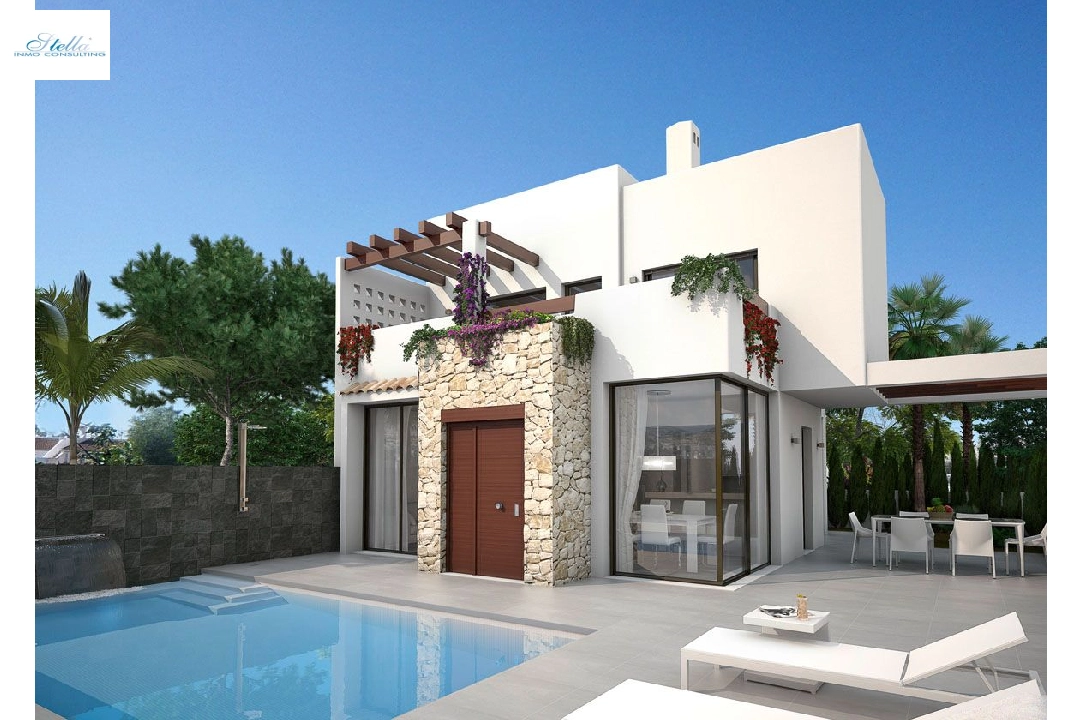 Villa in Los Belones(Murcia) te koop, woonoppervlakte 146 m², Staat Eerste bewoning, Airconditioning, grondstuk 430 m², 3 slapkamer, 3 badkamer, Zwembad, ref.: HA-LBN-110-E02-1