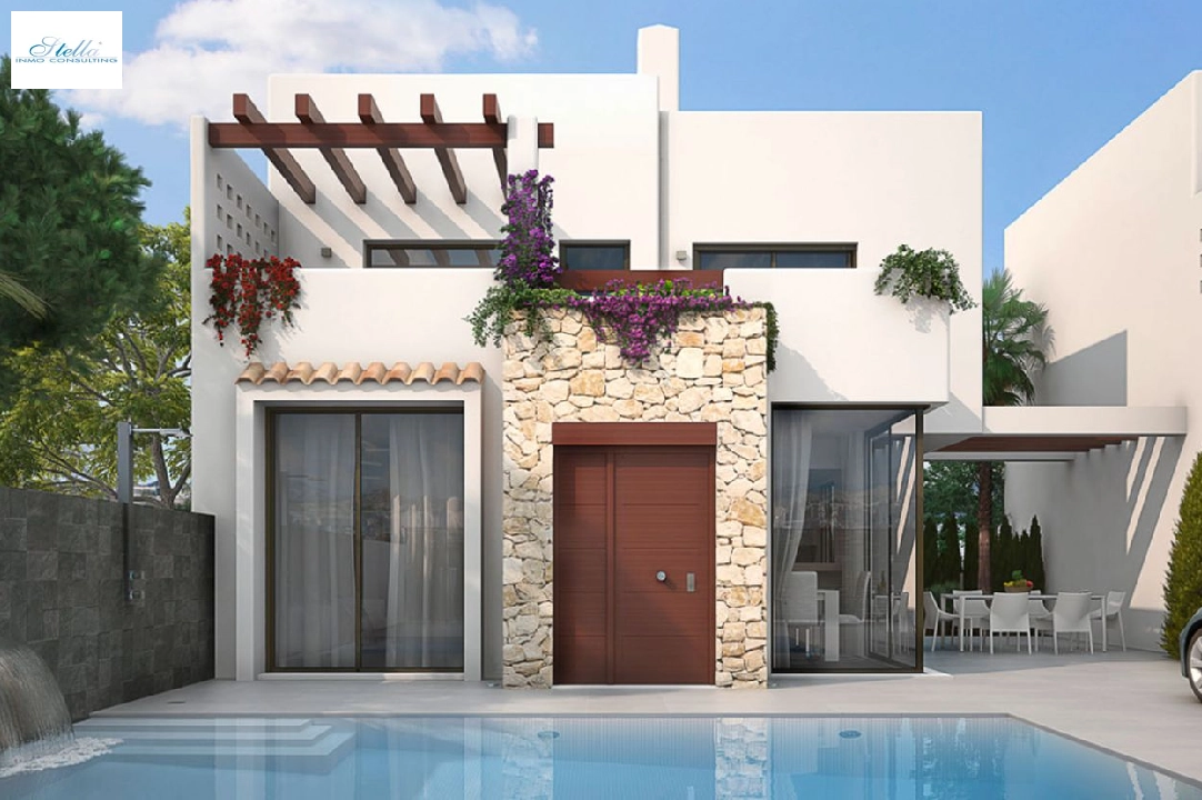 Villa in Los Belones(Murcia) te koop, woonoppervlakte 146 m², Staat Eerste bewoning, Airconditioning, grondstuk 430 m², 3 slapkamer, 3 badkamer, Zwembad, ref.: HA-LBN-110-E02-2