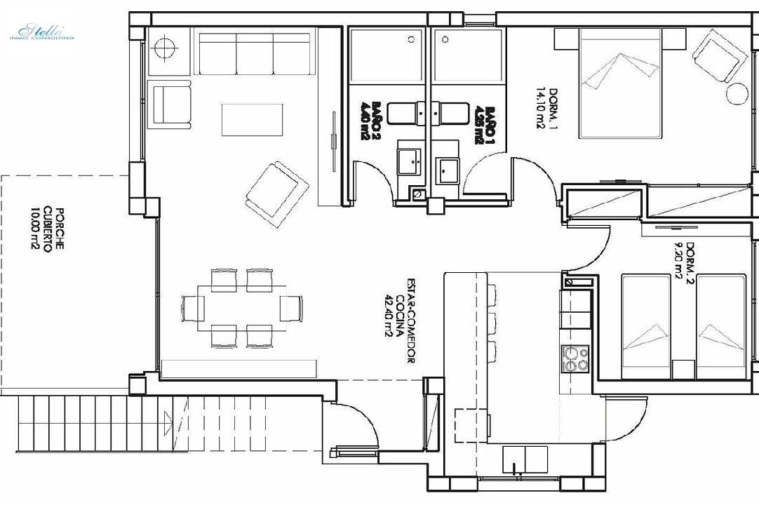 Erdgeschoss Apartment in San Miguel de Salinas te koop, woonoppervlakte 92 m², Staat Eerste bewoning, 3 slapkamer, 2 badkamer, Zwembad, ref.: HA-SMN-205-A01-3