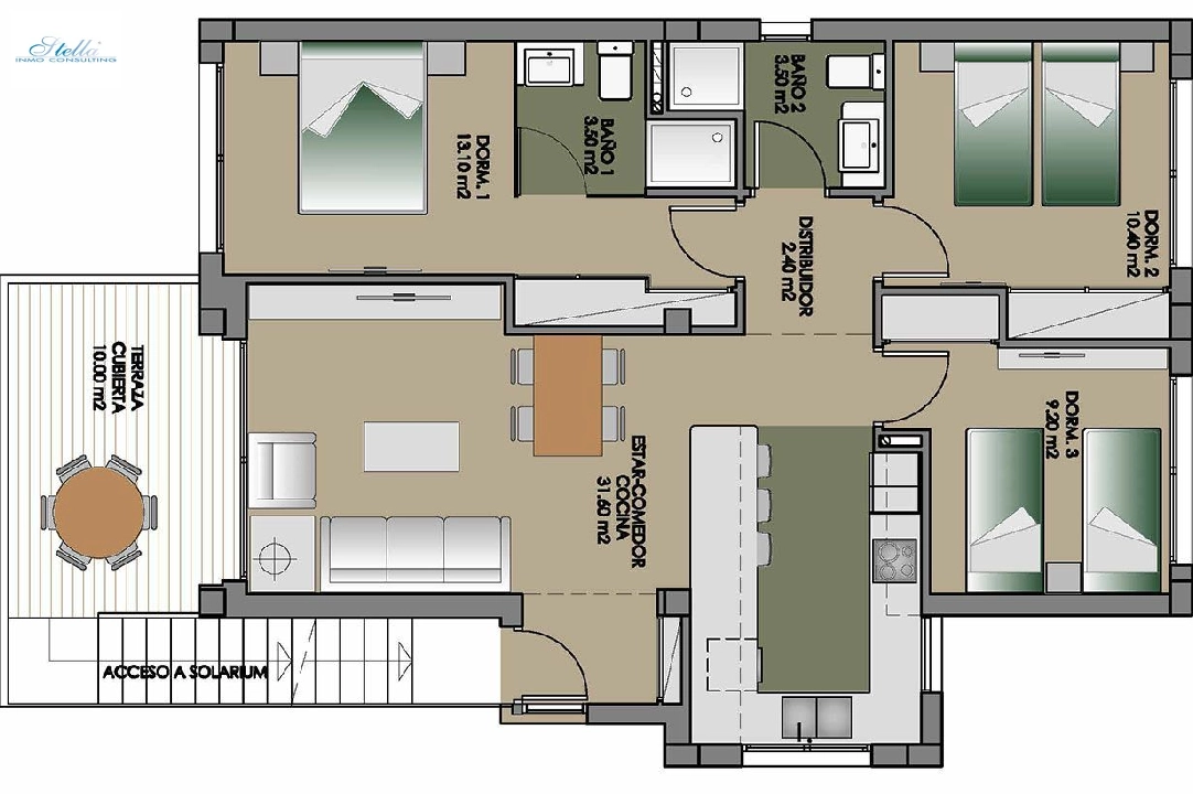Penthouse Apartment in San Miguel de Salinas te koop, woonoppervlakte 169 m², Staat Eerste bewoning, 3 slapkamer, 2 badkamer, Zwembad, ref.: HA-SMN-205-A02-2