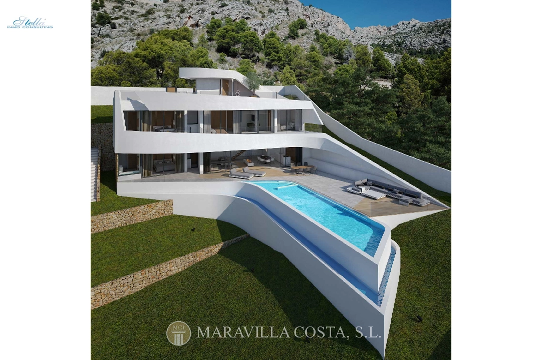Villa in Altea Hills te koop, woonoppervlakte 412 m², + Vloerverwarming, Airconditioning, grondstuk 979 m², 4 slapkamer, 4 badkamer, Zwembad, ref.: MV-2470-1