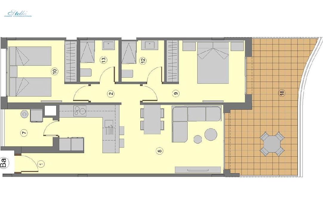 Etagen Apartment in Sa Coma te koop, woonoppervlakte 97 m², Staat Eerste bewoning, + fussboden, Airconditioning, 2 slapkamer, 2 badkamer, Zwembad, ref.: HA-MLN-161-A01-7