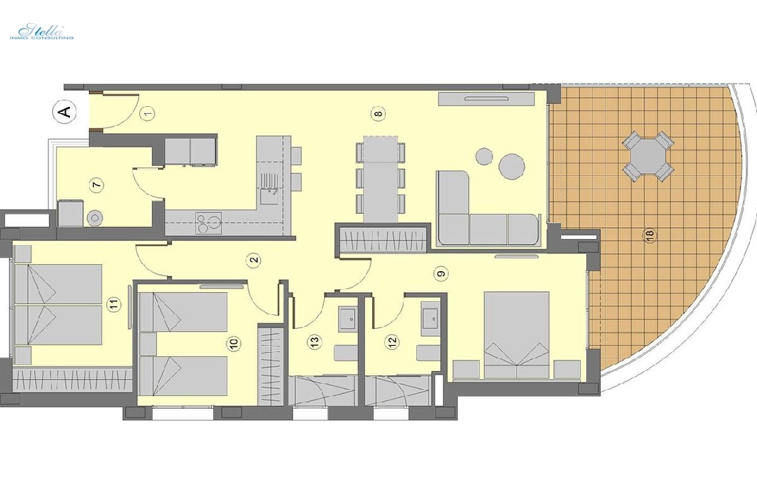 Etagen Apartment in Sa Coma te koop, woonoppervlakte 119 m², Staat Eerste bewoning, + fussboden, Airconditioning, 3 slapkamer, 2 badkamer, Zwembad, ref.: HA-MLN-161-A02-7
