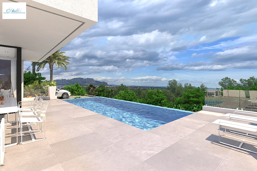 Villa in Pedreguer(Monte Solana 1) te koop, woonoppervlakte 162 m², Bouwjaar 2024, Airconditioning, grondstuk 928 m², 3 slapkamer, 2 badkamer, Zwembad, ref.: UM-UV-MONTE-SOLANA-II-2