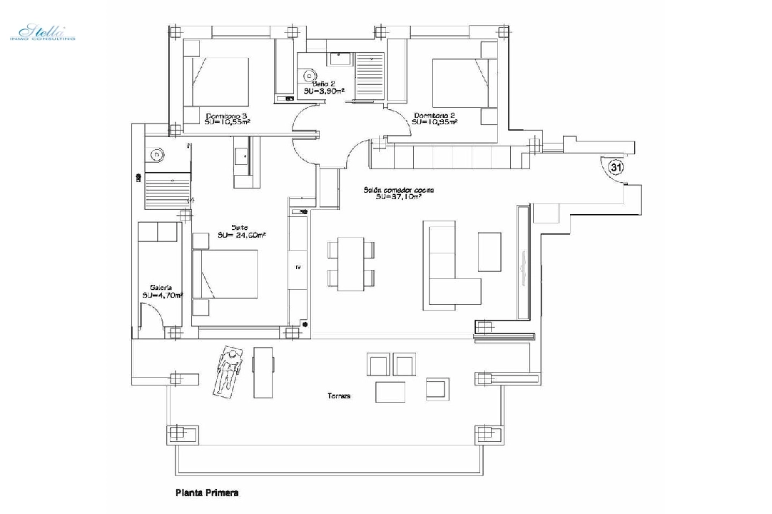 Penthouse Apartment in Dehesa de Campoamor te koop, woonoppervlakte 217 m², Staat netjes, + fussboden, Airconditioning, 3 slapkamer, 2 badkamer, Zwembad, ref.: HA-OC-157-33