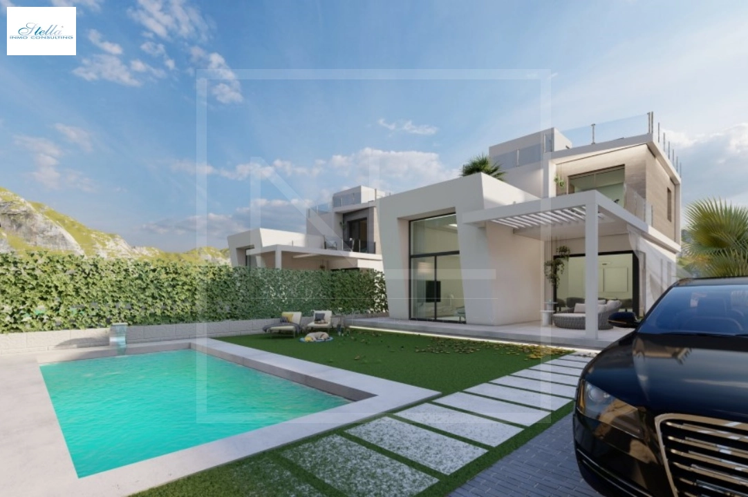 Villa in Finestrat te koop, woonoppervlakte 163 m², Bouwjaar 2024, + Centrale verwarming, Airconditioning, grondstuk 393 m², 3 slapkamer, 3 badkamer, Zwembad, ref.: NL-NLD1470-1