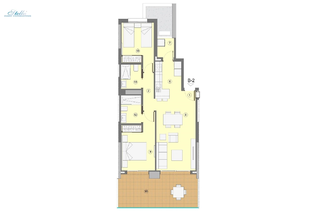 Etagen Apartment in Benidorm te koop, woonoppervlakte 94 m², Staat Eerste bewoning, Airconditioning, 2 slapkamer, 2 badkamer, Zwembad, ref.: HA-BEN-112-A02-9