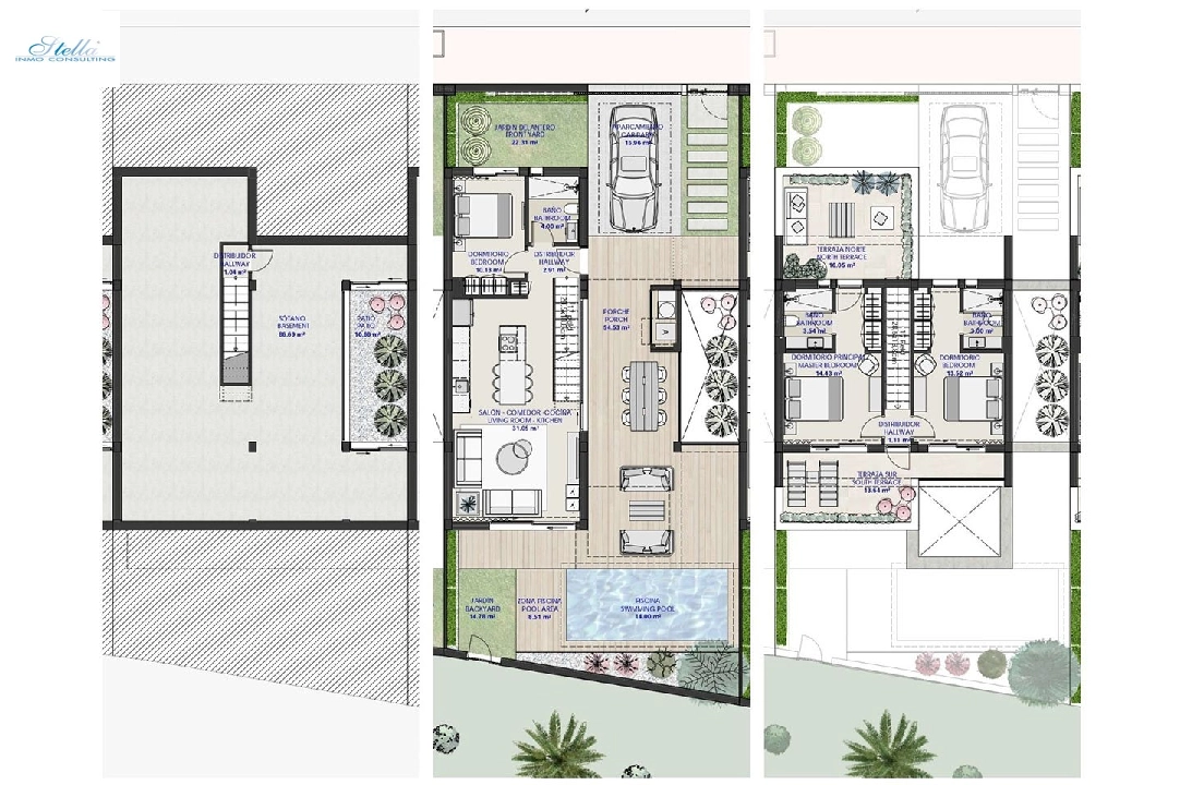 Villa in Los Alcazares te koop, woonoppervlakte 300 m², Staat Eerste bewoning, grondstuk 202 m², 3 slapkamer, 3 badkamer, Zwembad, ref.: HA-LAN-421-E01-9