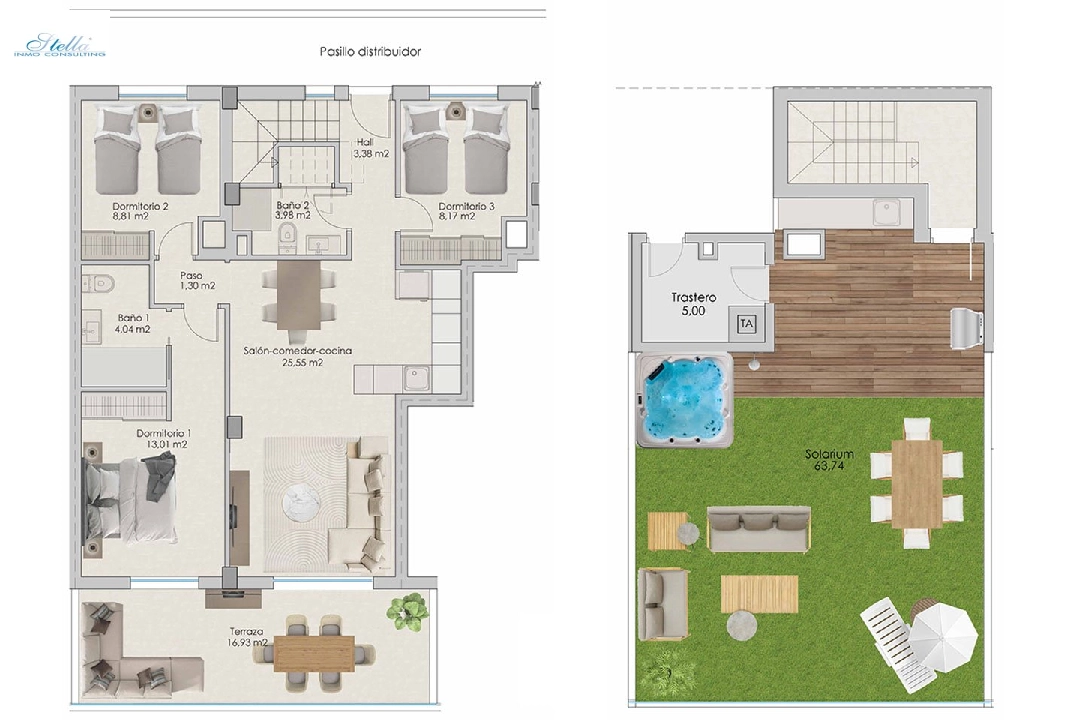 Penthouse Apartment in Santa Pola te koop, woonoppervlakte 251 m², Staat Eerste bewoning, 3 slapkamer, 2 badkamer, Zwembad, ref.: HA-SPN-702-A04-14