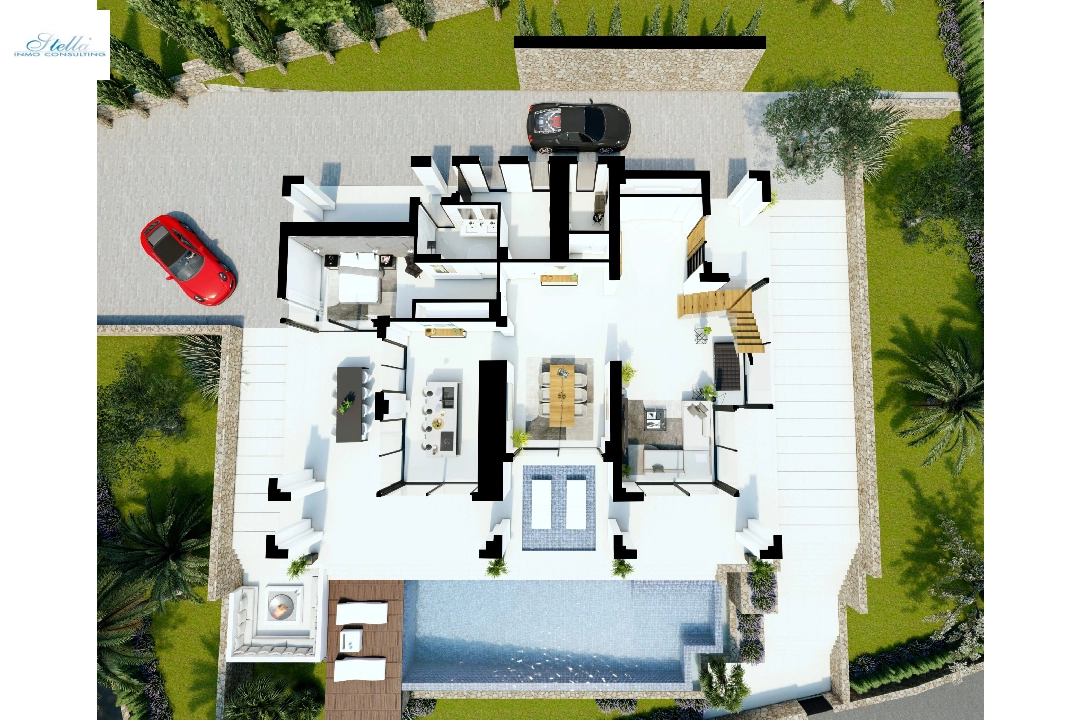 Villa in Benissa(Benissa Costa) te koop, woonoppervlakte 574 m², Airconditioning, grondstuk 1372 m², 4 slapkamer, 4 badkamer, ref.: BP-7015BEN-25