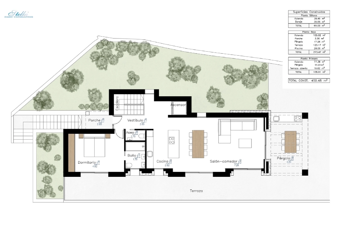 Villa in Benissa(Fanadix) te koop, woonoppervlakte 450 m², Airconditioning, grondstuk 800 m², 3 slapkamer, 3 badkamer, Zwembad, ref.: CA-H-1562-AMBI-6