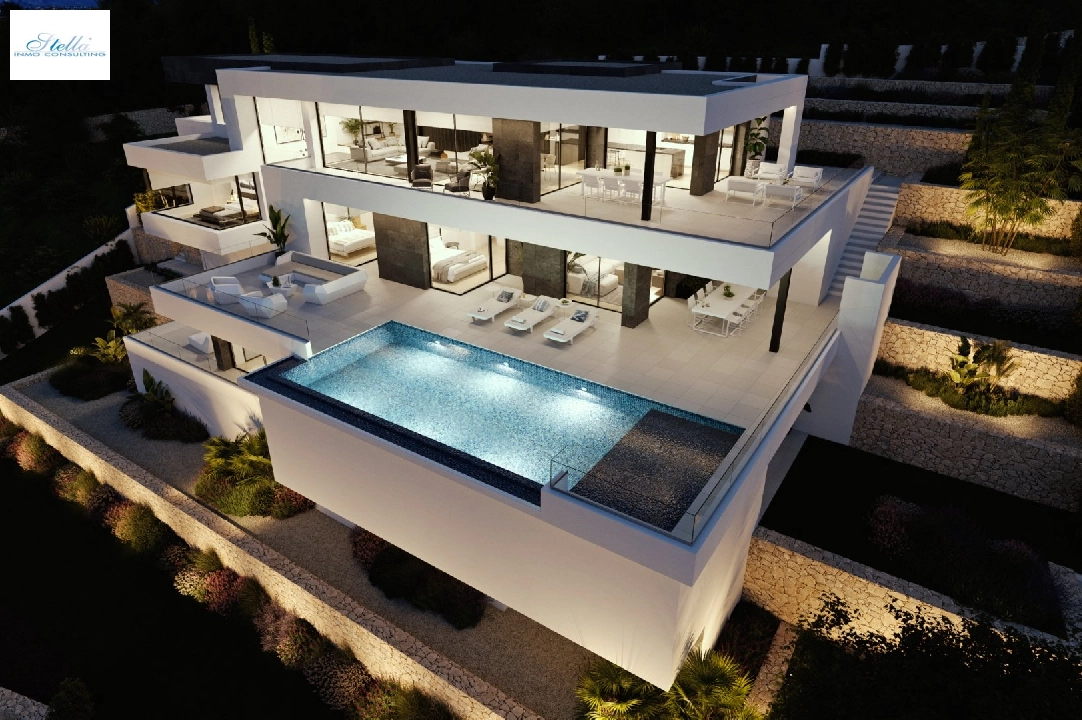 Villa in Cumbre del Sol(Residencial Plus Jazmines) te koop, woonoppervlakte 440 m², grondstuk 1877 m², 3 slapkamer, 5 badkamer, Zwembad, ref.: VA-AJ044-1