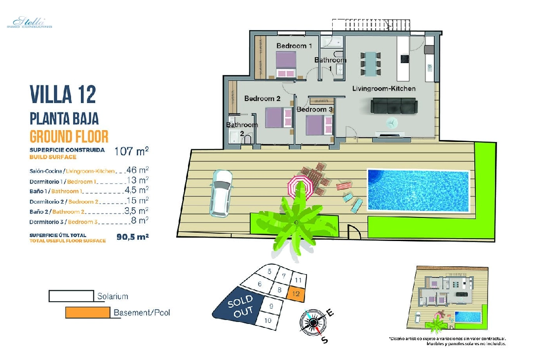 Villa in Finestrat te koop, woonoppervlakte 149 m², Staat Eerste bewoning, grondstuk 346 m², 3 slapkamer, 2 badkamer, Zwembad, ref.: HA-FIN-120-E03-45