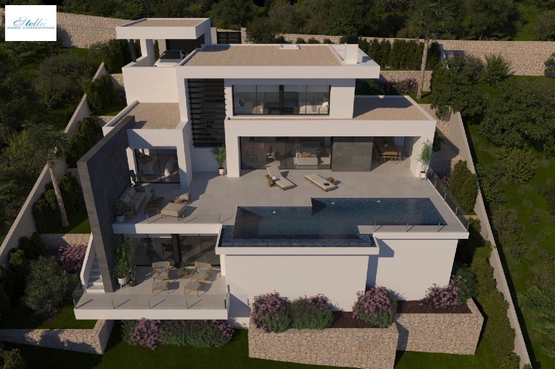 Villa in Benitachell(La Cumbre del Sol) te koop, woonoppervlakte 181 m², Airconditioning, grondstuk 824 m², 3 slapkamer, 4 badkamer, Zwembad, ref.: CA-H-1700-AMB-2