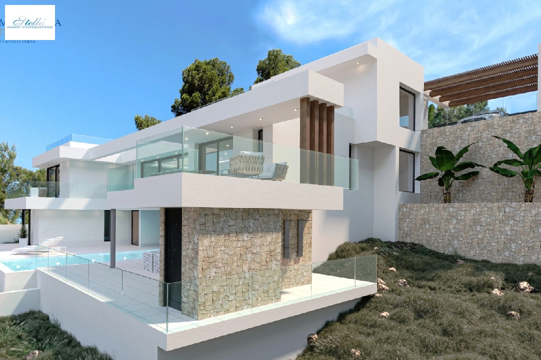 Villa in Calpe te koop, woonoppervlakte 453 m², Bouwjaar 2023, Airconditioning, grondstuk 1013 m², 4 slapkamer, 4 badkamer, Zwembad, ref.: MV-2506-4