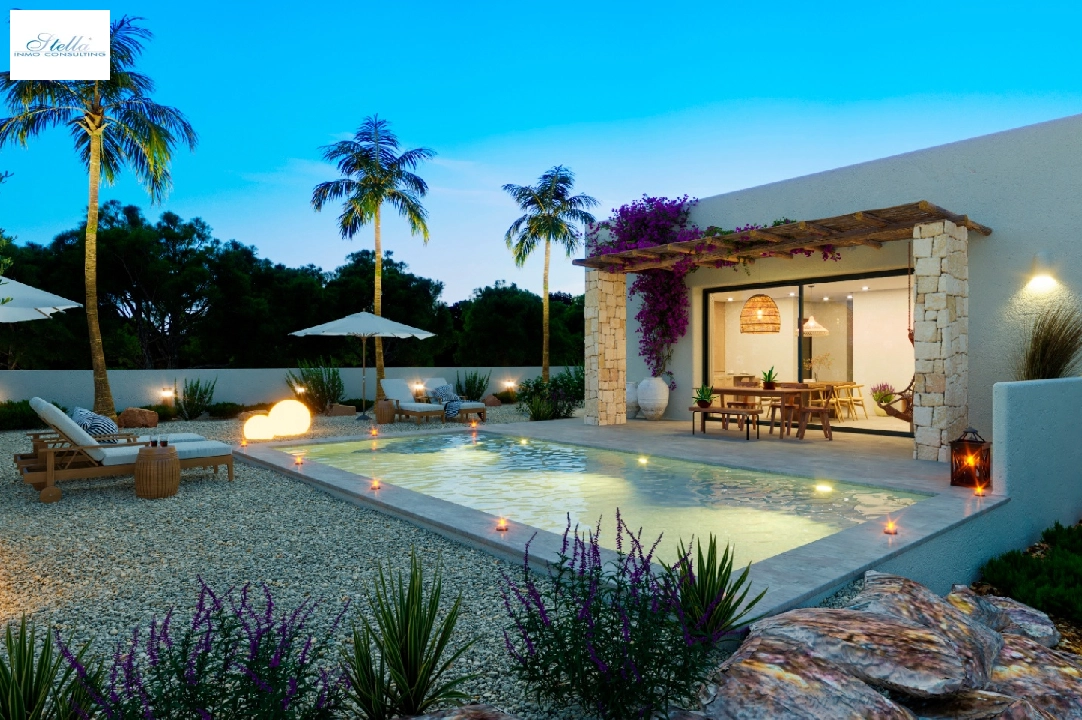 Villa in Denia(Marquesa 4) te koop, woonoppervlakte 120 m², Bouwjaar 2025, Staat als nieuw, + Centrale verwarming, Airconditioning, grondstuk 1085 m², 3 slapkamer, 2 badkamer, Zwembad, ref.: UM-UV-HEBE-10