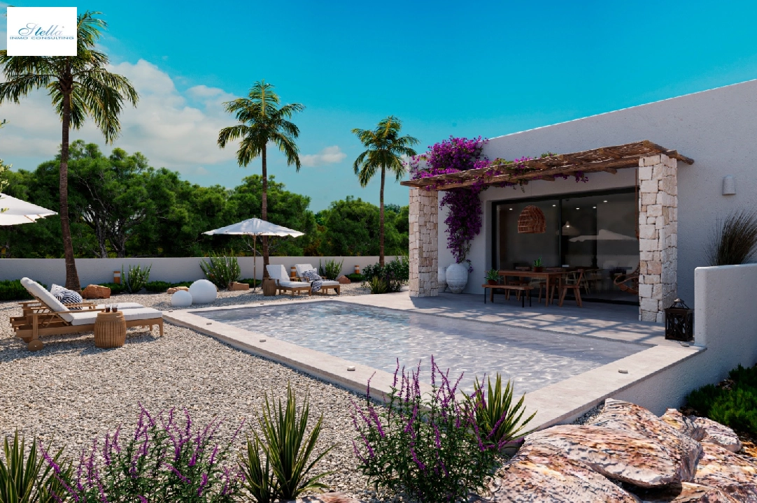 Villa in Denia(Marquesa 4) te koop, woonoppervlakte 120 m², Bouwjaar 2025, Staat als nieuw, + Centrale verwarming, Airconditioning, grondstuk 1085 m², 3 slapkamer, 2 badkamer, Zwembad, ref.: UM-UV-HEBE-3