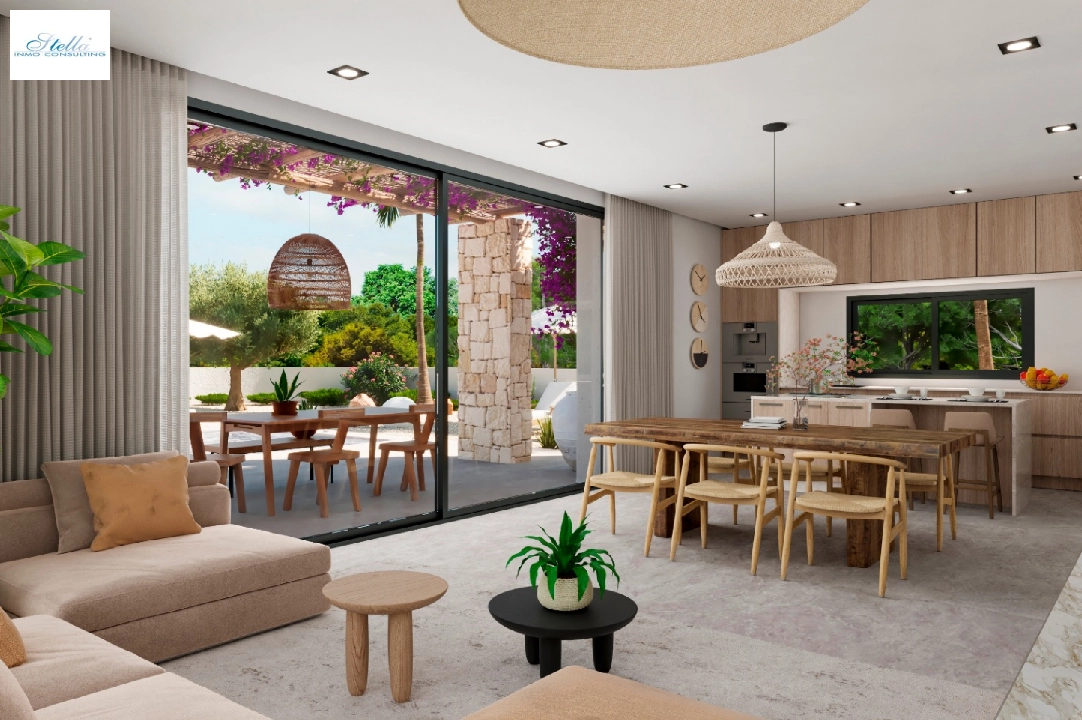 Villa in Denia(Marquesa 4) te koop, woonoppervlakte 120 m², Bouwjaar 2025, Staat als nieuw, + Centrale verwarming, Airconditioning, grondstuk 1085 m², 3 slapkamer, 2 badkamer, Zwembad, ref.: UM-UV-HEBE-8