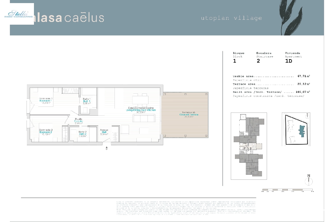 Apartment in El Vergel te koop, woonoppervlakte 20 m², Bouwjaar 2024, grondstuk 68 m², 2 slapkamer, 2 badkamer, ref.: TC-B1-1D-2