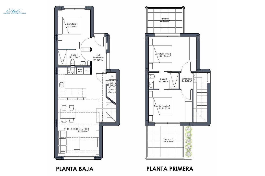 Villa in Los Alcazares te koop, woonoppervlakte 109 m², Staat Eerste bewoning, grondstuk 184 m², 3 slapkamer, 2 badkamer, Zwembad, ref.: HA-LAN-431-E02-16