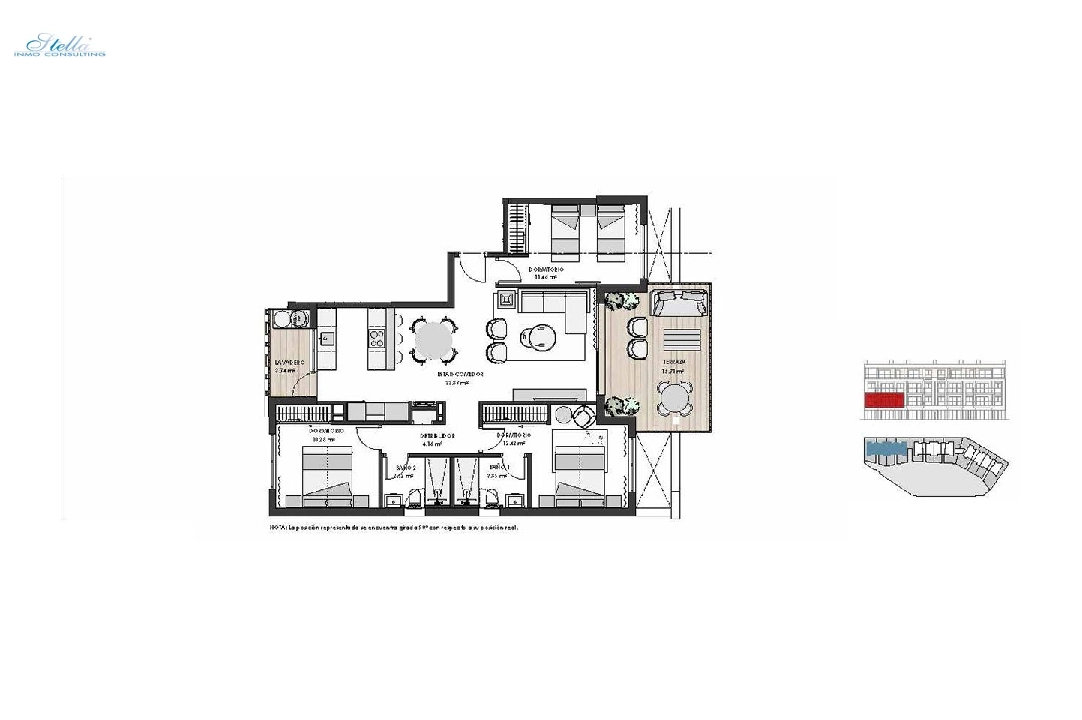 Etagen Apartment in Los Alcazares te koop, woonoppervlakte 125 m², Staat Eerste bewoning, 3 slapkamer, 2 badkamer, Zwembad, ref.: HA-LAN-450-A02-10