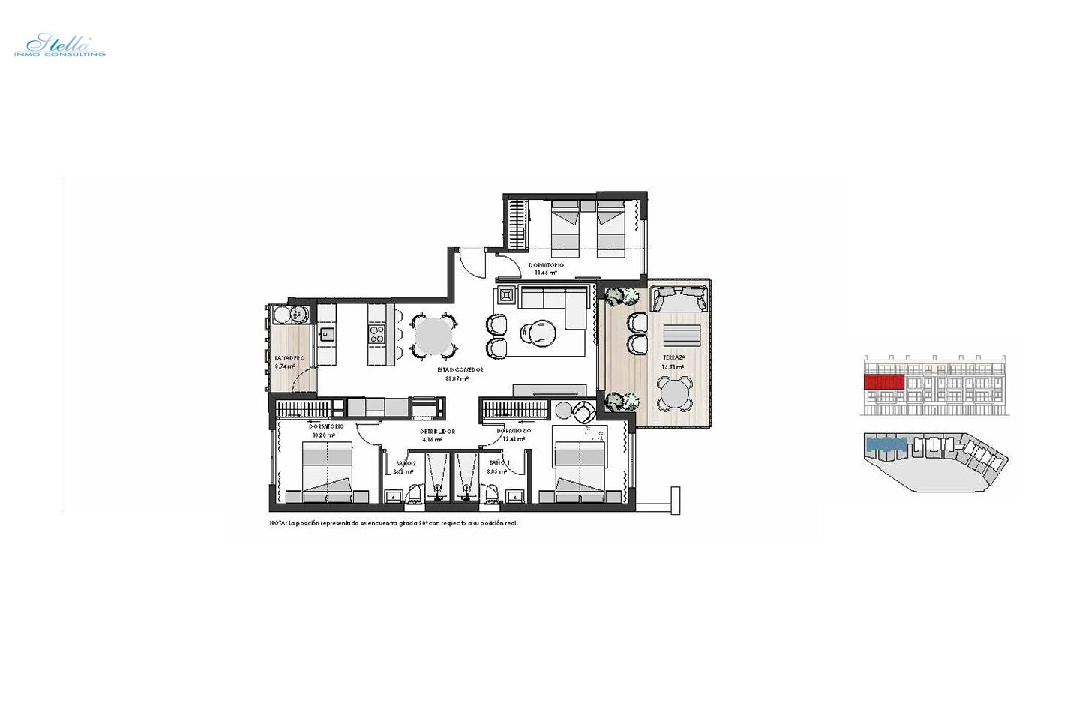 Etagen Apartment in Los Alcazares te koop, woonoppervlakte 125 m², Staat Eerste bewoning, 3 slapkamer, 2 badkamer, Zwembad, ref.: HA-LAN-450-A02-8