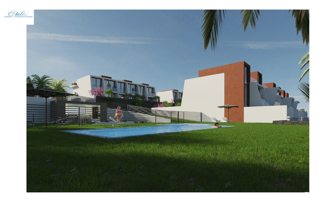Stadthaus in Calpe(Marisol Park) te koop, woonoppervlakte 106 m², Airconditioning, grondstuk 138 m², 3 slapkamer, 2 badkamer, Zwembad, ref.: CA-B-1687-AMB-1
