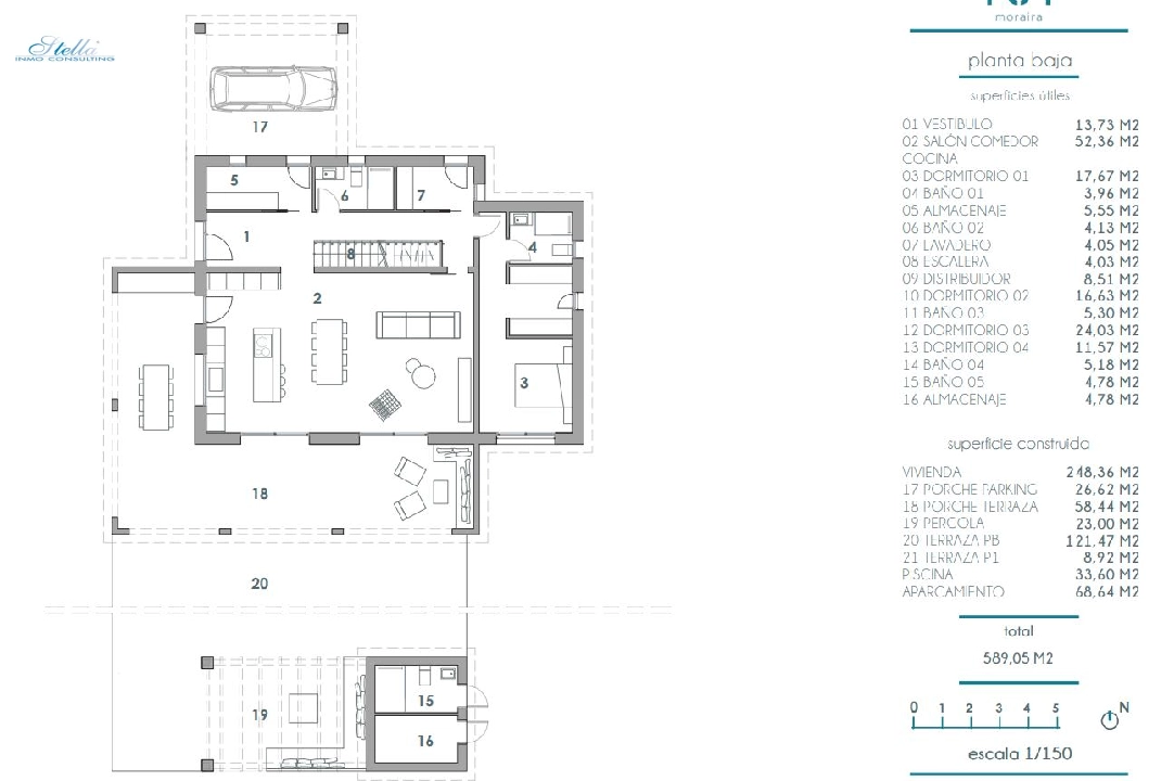 Villa in Moraira te koop, woonoppervlakte 248 m², Airconditioning, grondstuk 800 m², 4 slapkamer, 5 badkamer, Zwembad, ref.: BI-MT.H-795-11