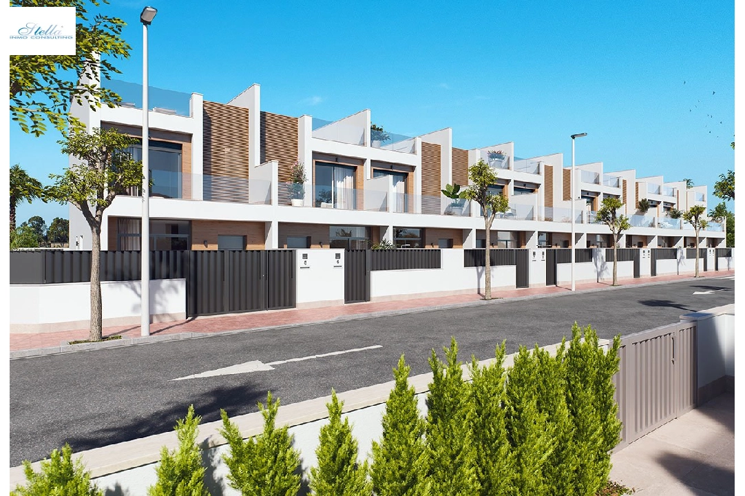 Reihenhaus in San Pedro del Pinatar te koop, woonoppervlakte 157 m², Staat Eerste bewoning, grondstuk 92 m², 3 slapkamer, 2 badkamer, Zwembad, ref.: HA-SAN-115-R01-2