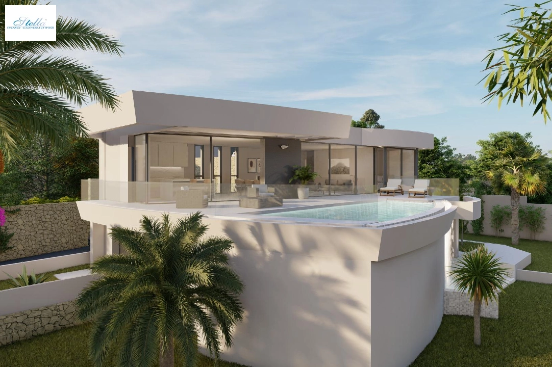 Villa in Calpe te koop, woonoppervlakte 273 m², Bouwjaar 2022, Airconditioning, grondstuk 805 m², 4 slapkamer, 4 badkamer, Zwembad, ref.: AM-11772DA-1