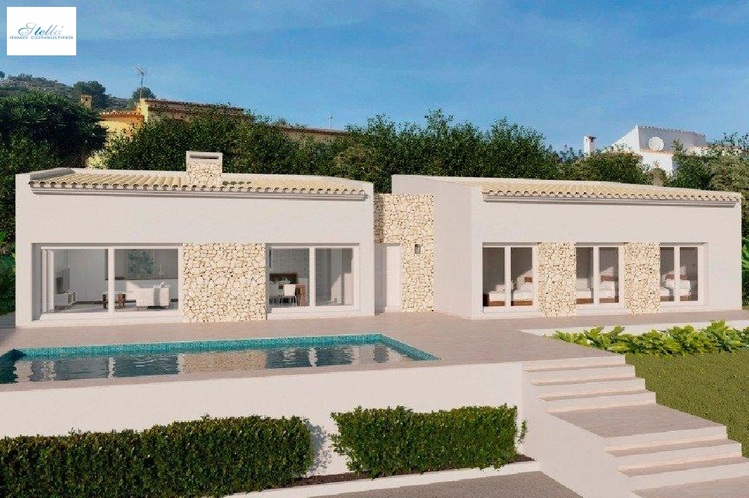 Villa in Moraira te koop, woonoppervlakte 149 m², Bouwjaar 2024, Airconditioning, grondstuk 800 m², 3 slapkamer, 2 badkamer, Zwembad, ref.: AM-11855DA-1