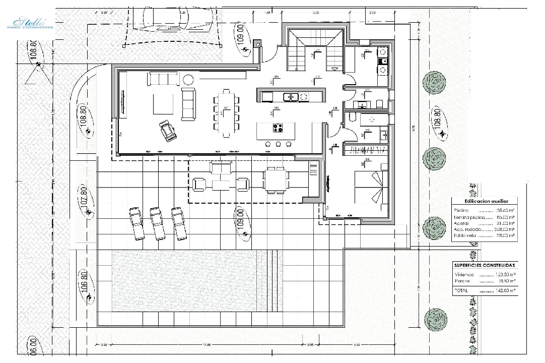 Villa in Calpe te koop, woonoppervlakte 209 m², Bouwjaar 2024, Airconditioning, grondstuk 1000 m², 3 slapkamer, 3 badkamer, Zwembad, ref.: AM-11967DA-9