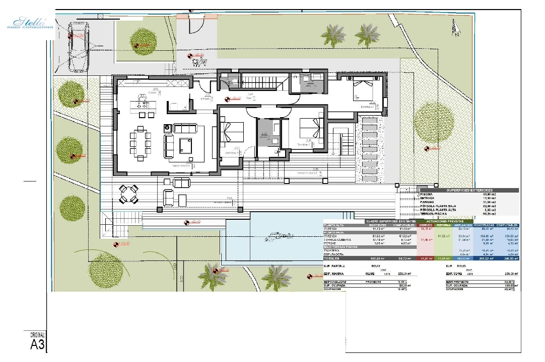 Villa in Moraira te koop, woonoppervlakte 261 m², Bouwjaar 2023, Airconditioning, grondstuk 810 m², 4 slapkamer, 3 badkamer, Zwembad, ref.: AM-12027DA-19