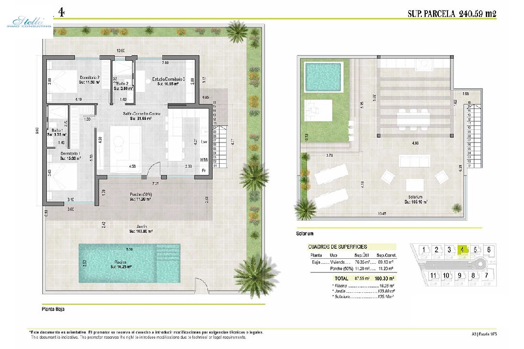 Villa in Alhama de Murcia te koop, woonoppervlakte 205 m², Staat Eerste bewoning, grondstuk 231 m², 3 slapkamer, 2 badkamer, Zwembad, ref.: HA-AHN-111-E02-7