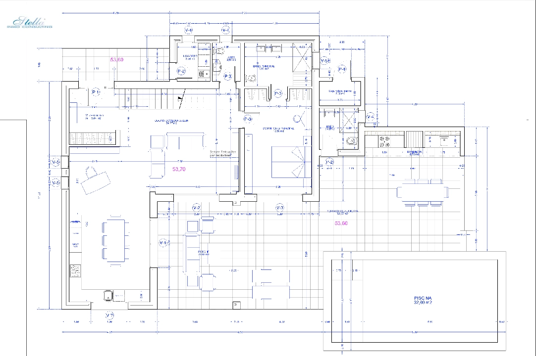 Villa in Moraira(Cap Blanc) te koop, woonoppervlakte 180 m², Airconditioning, grondstuk 1056 m², 3 slapkamer, 4 badkamer, Zwembad, ref.: CA-H-1699-AMBI-15