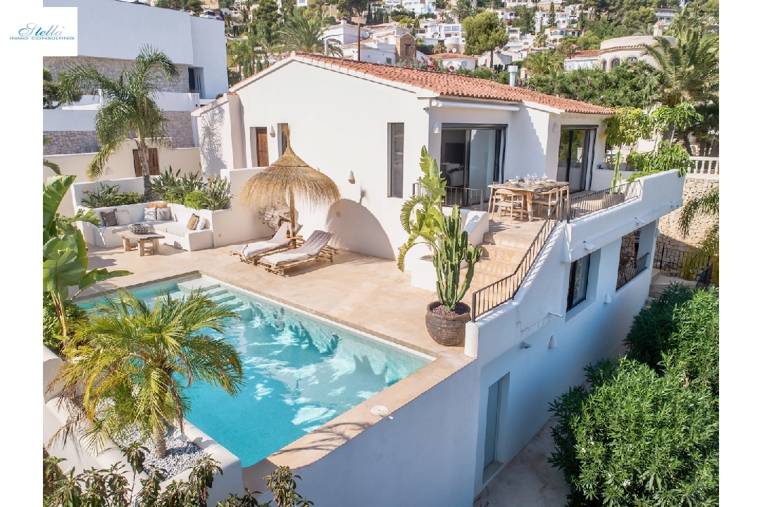 Villa in Benissa(Montemar) te koop, woonoppervlakte 156 m², Airconditioning, grondstuk 660 m², 3 slapkamer, 3 badkamer, Zwembad, ref.: CA-H-1858-AMB-1